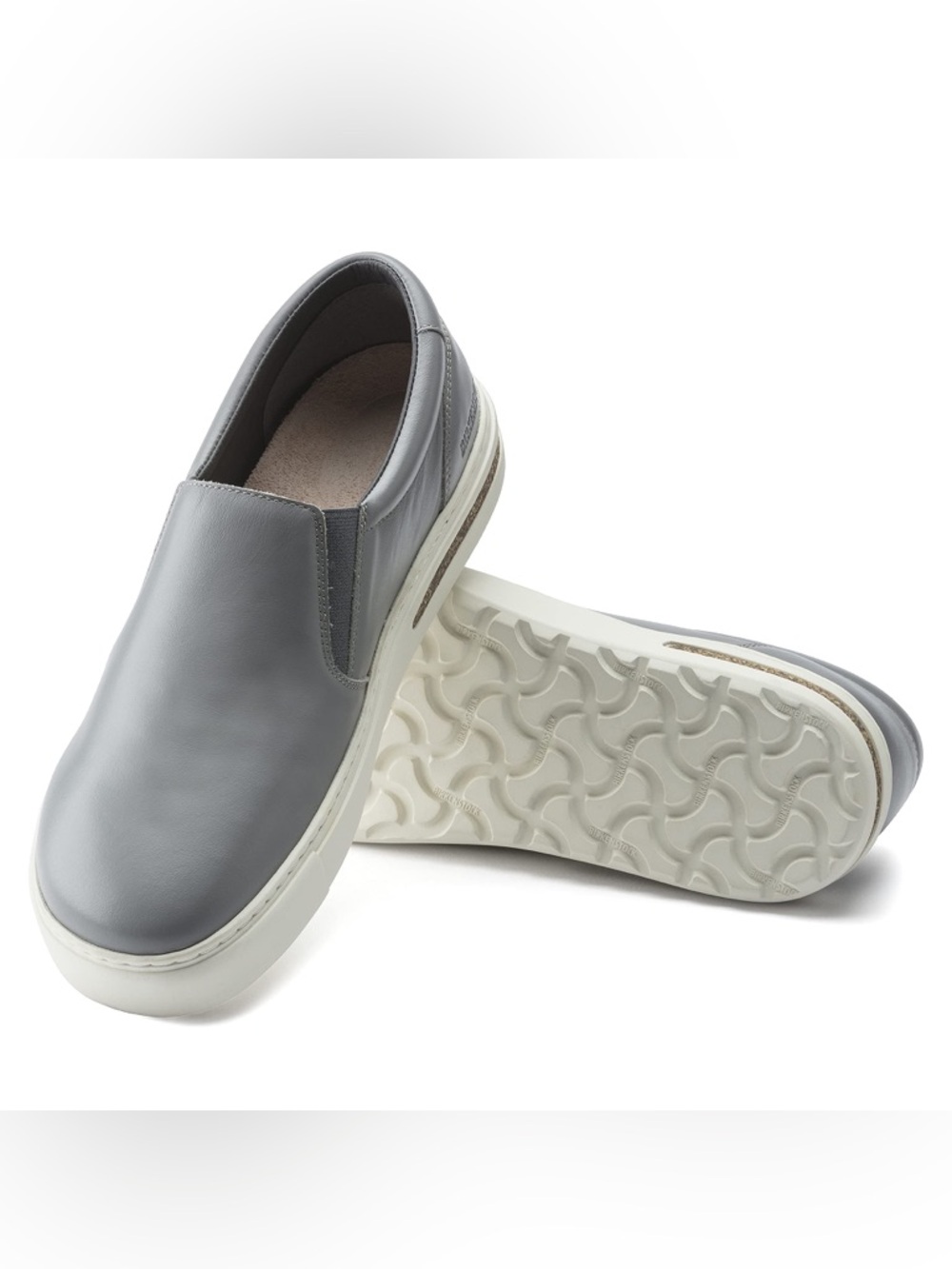 Birkenstock Oswego Leather Grey Sz 8 BNWB